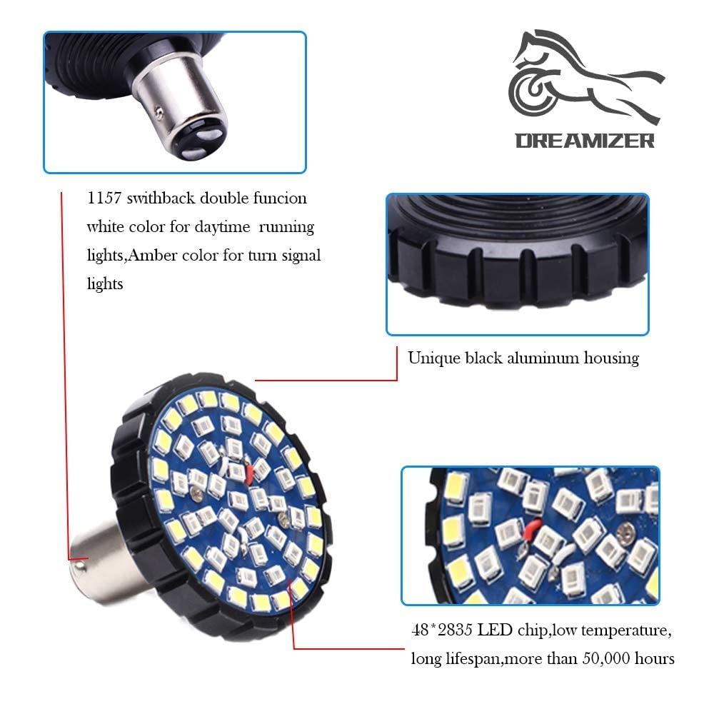 Amazon | DREAMIZER 2インチ ウィンカーLEDライト 1157 ホワイト